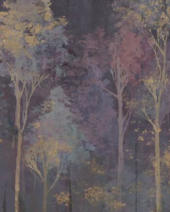 Patterned large porcelain decor slab ABK Wide&Style Trees Purple A, 160x320 cm, 6 mm, matt