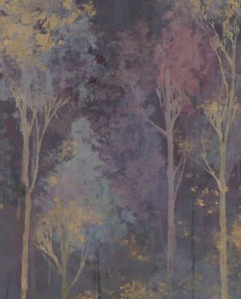 Patterned large porcelain decor slab ABK Wide&Style Trees Purple A, 120x280 cm, 6 mm, matt