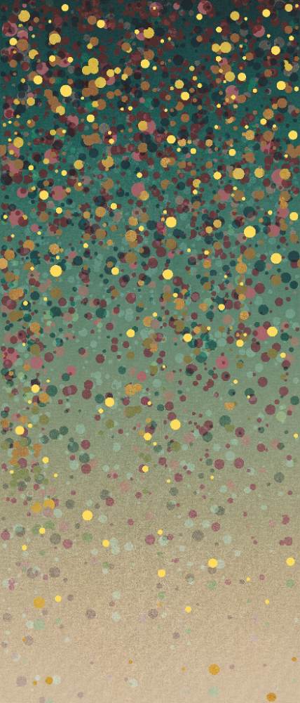 Patterned large porcelain decor slab ABK Wide&Style Confetti Green A, 120x280 cm, 6 mm, matt