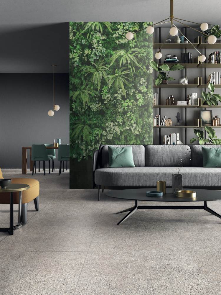 Patterned large porcelain decor slab ABK Wide&Style Secret Garden, 120x280 cm, 6 mm, matt