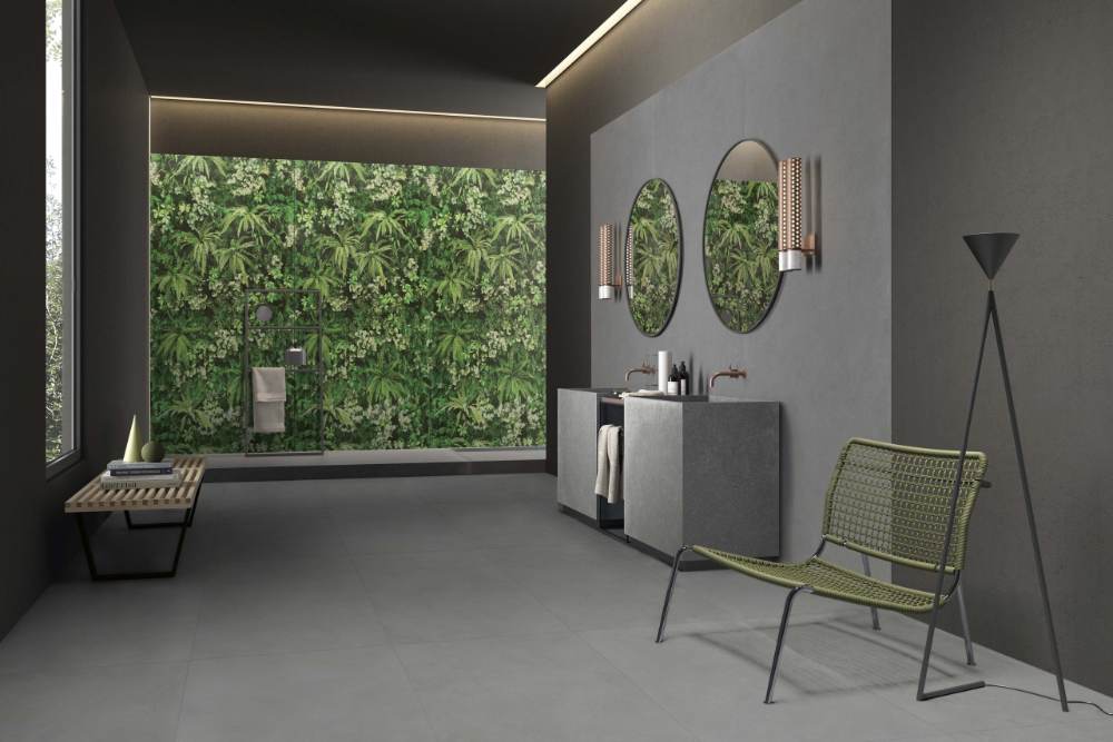 Patterned large porcelain decor slab ABK Wide&Style Secret Garden, 120x280 cm, 6 mm, matt