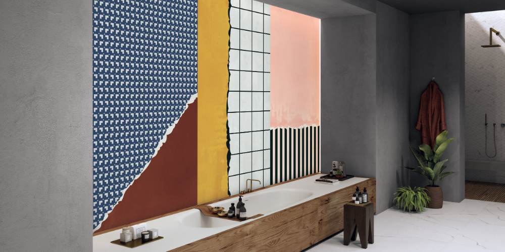 Patterned decorative porcelain tile ABK Wide&Style Uncover C, 60x120 cm, 8.5 mm, matt