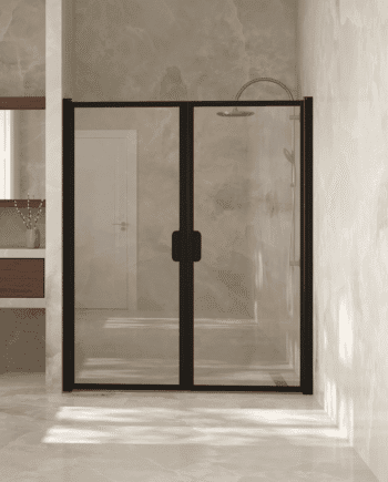 Alcove shower screen Hietakari Bläk 742 New York, hinged door + hinged door
