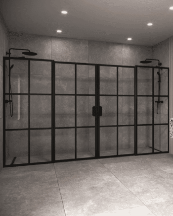 Alcove shower screen Hietakari Bläk 754 Paris, white frame, clear glass