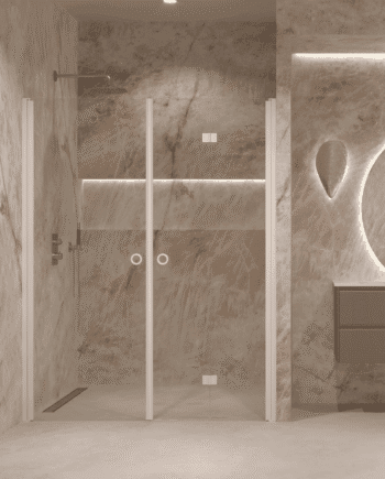 Alcove shower screen Hietakari Forma 322, hinged door + folding door
