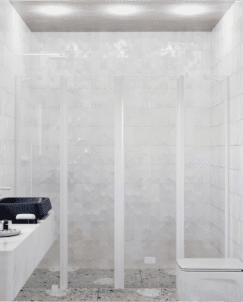 Alcove shower screen Hietakari Infinia 249, hinged door with fixed part + folding door with fixed part