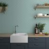 Ühevärviline keraamiline seinaplaat Dune Flat Anise Green Matt – interjöör