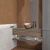Värviline terrazzo-mustriga keraamiline plaat Dune Fragmenta Terracota – interjöör