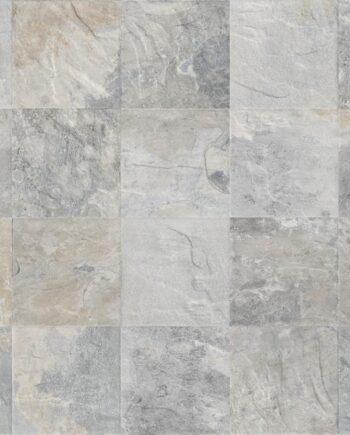 Anti-slip slate-effect porcelain floor tile Dune Ardesia Chiara Anti-Slip, 14.7x14.7 cm, 8 mm, light quartzite grey, R12