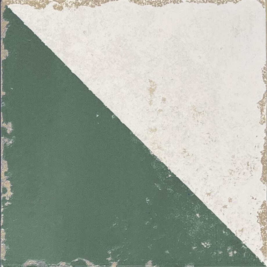 189216-1 Valencia hüdroplaadi mustriga portselanplaat Dune Antiga Cabanyal Verde, 20x20 cm, 9 mm, roheline