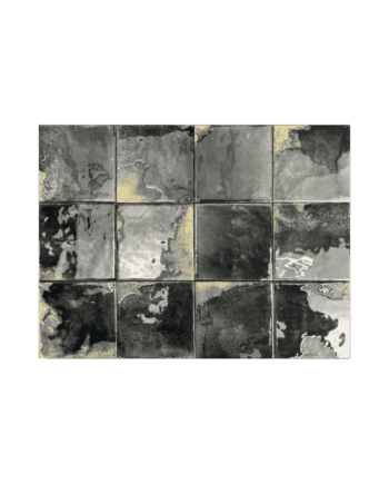 Coloured porcelain wall tile Dune Granadella Carbon, 11.5x11.5 cm, 9 mm, glossy, handmade effect