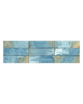 Coloured porcelain wall tile Dune Granadella Cielo, 6.4x22.3 cm, 9 mm, glossy, handmade effect