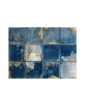Coloured porcelain wall tile Dune Granadella Marino, 11.5x11.5 cm, 9 mm, glossy, handmade effect