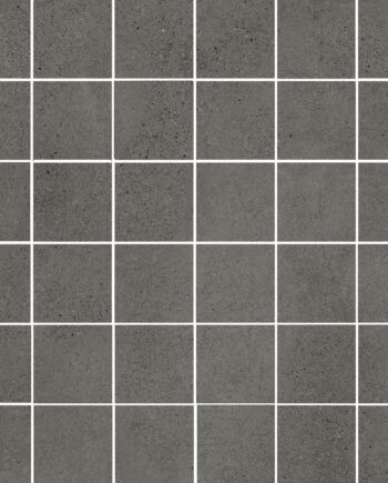 Concrete effect porcelain mosaic tile Tau Integra Graphite 5x5, 30x30 cm, graphite grey