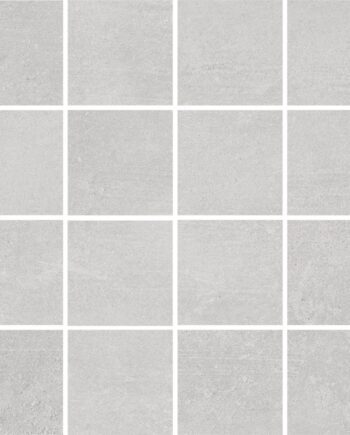 Concrete effect porcelain mosaic tile Tau Lema Pearl 7x7, 30x30 cm, pearl grey