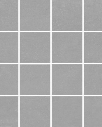 Concrete effect porcelain mosaic tile Tau Lema Silver 7x7, 30x30 cm, silver grey