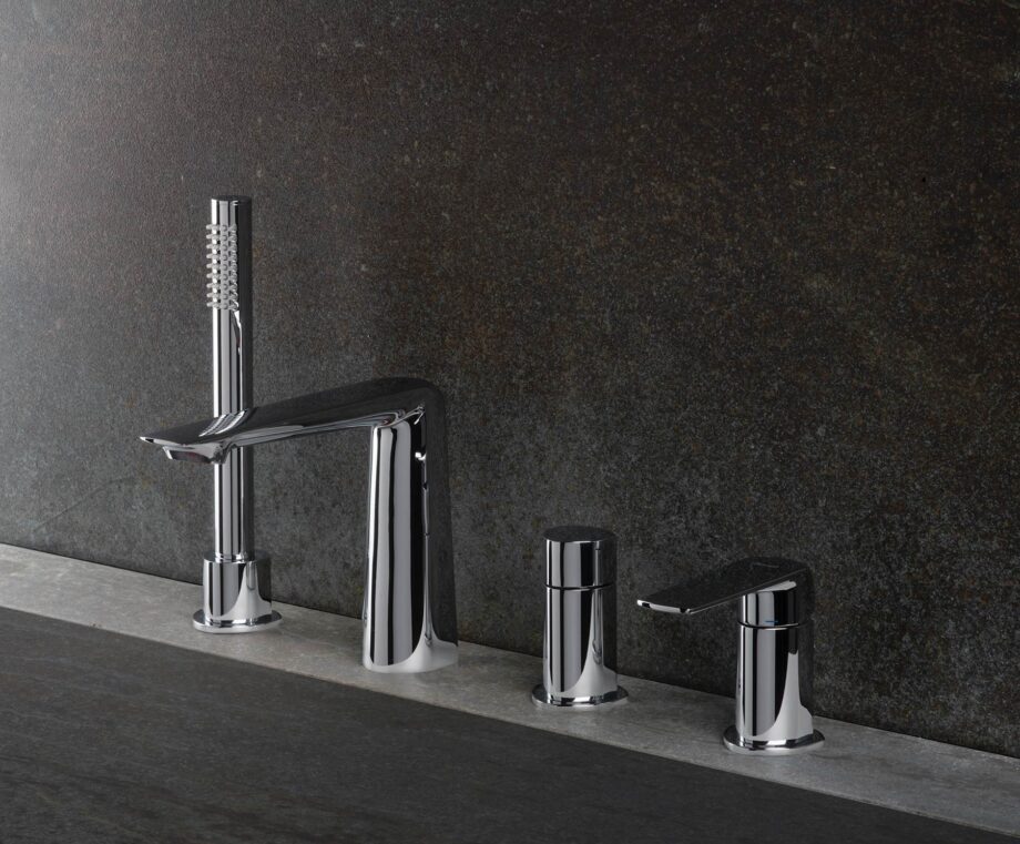 Deck-mounted bath mixer Emmevi Stele 99120, 4 holes – view 2 Deck-mounted bath mixer Emmevi Stele 99120, 4 holes – 2