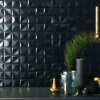 3D reljeefiga keraamiline seinaplaat Dune Multishapes Black, 25x25 cm, 9 mm, must