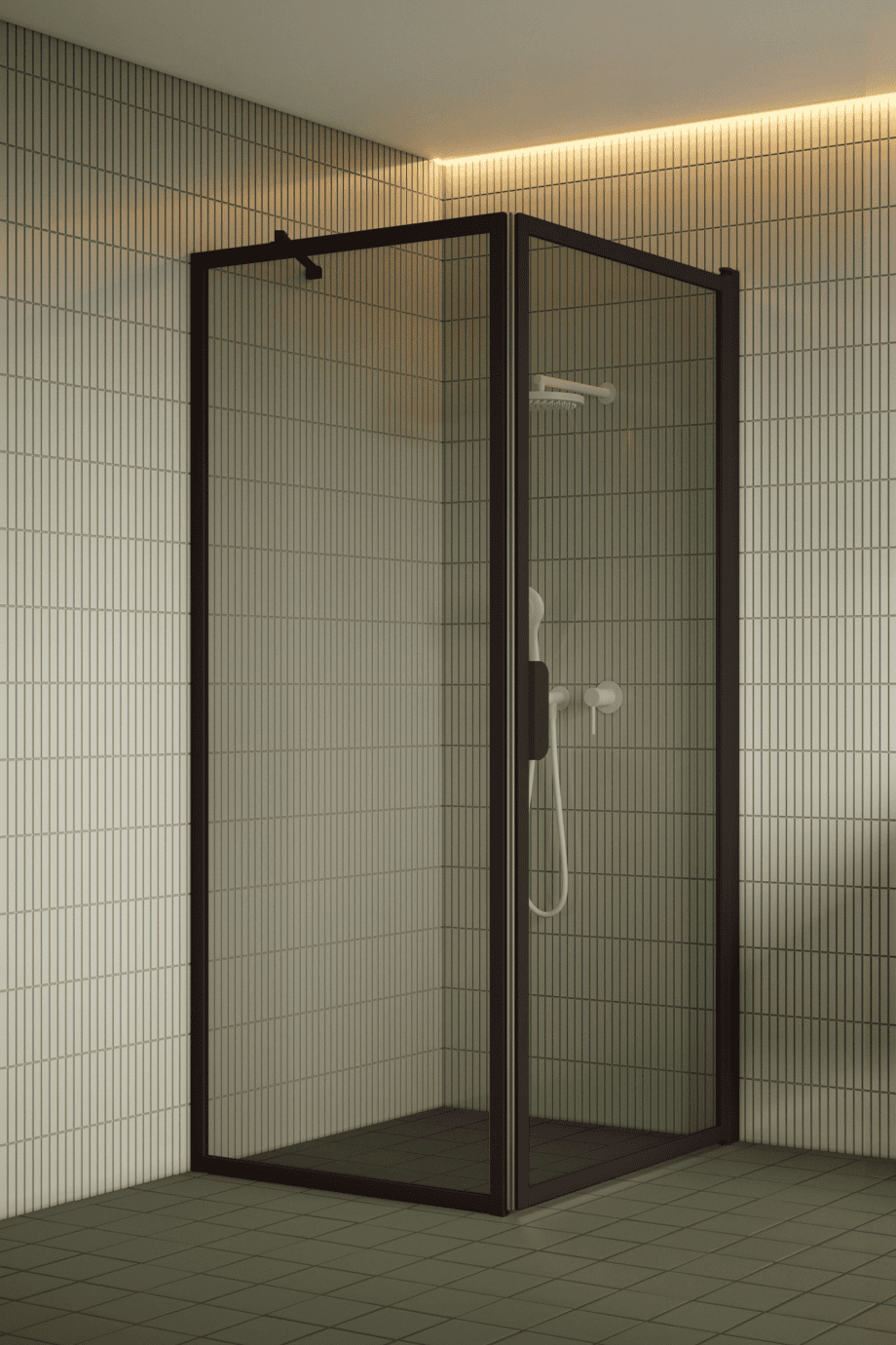 Shower enclosure Hietakari Bläk 755 New York, Cocoa frame, grey tinted glass Shower enclosure Hietakari Bläk 755 New York, Cocoa frame, grey tinted glass