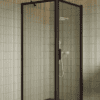 Shower enclosure Hietakari Bläk 755 New York, Cocoa frame, clear glass Shower enclosure Hietakari Bläk 755 New York, fixed wall + hinged door – 7