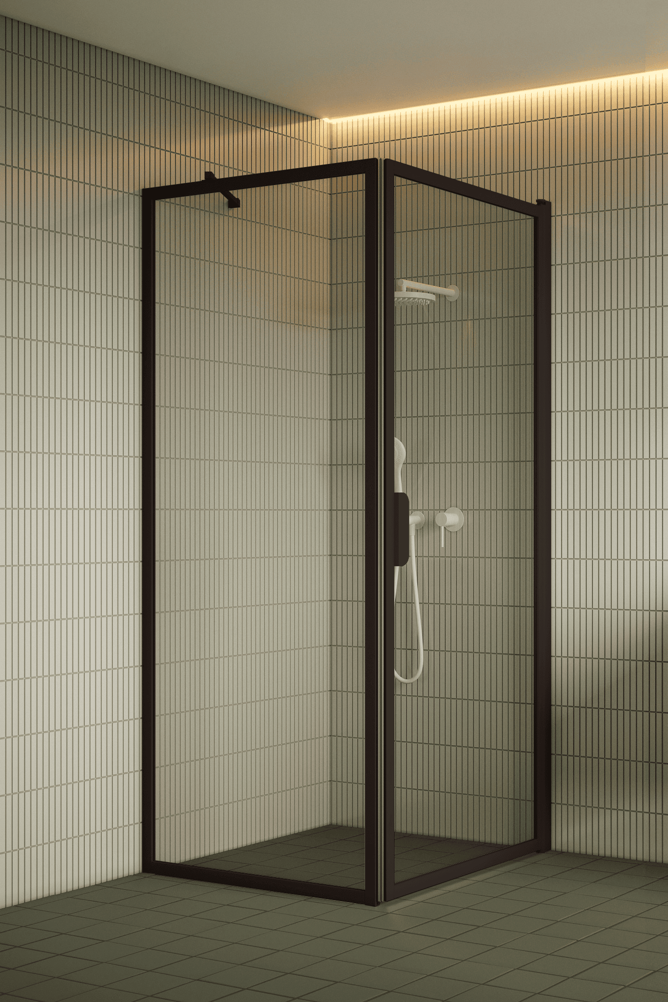Shower enclosure Hietakari Bläk 755 New York, fixed wall + hinged door – 7