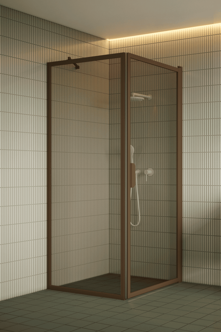 Shower enclosure Hietakari Bläk 755 New York, Mocha frame, bronze tinted glass Shower enclosure Hietakari Bläk 755 New York, Mocha frame, bronze tinted glass