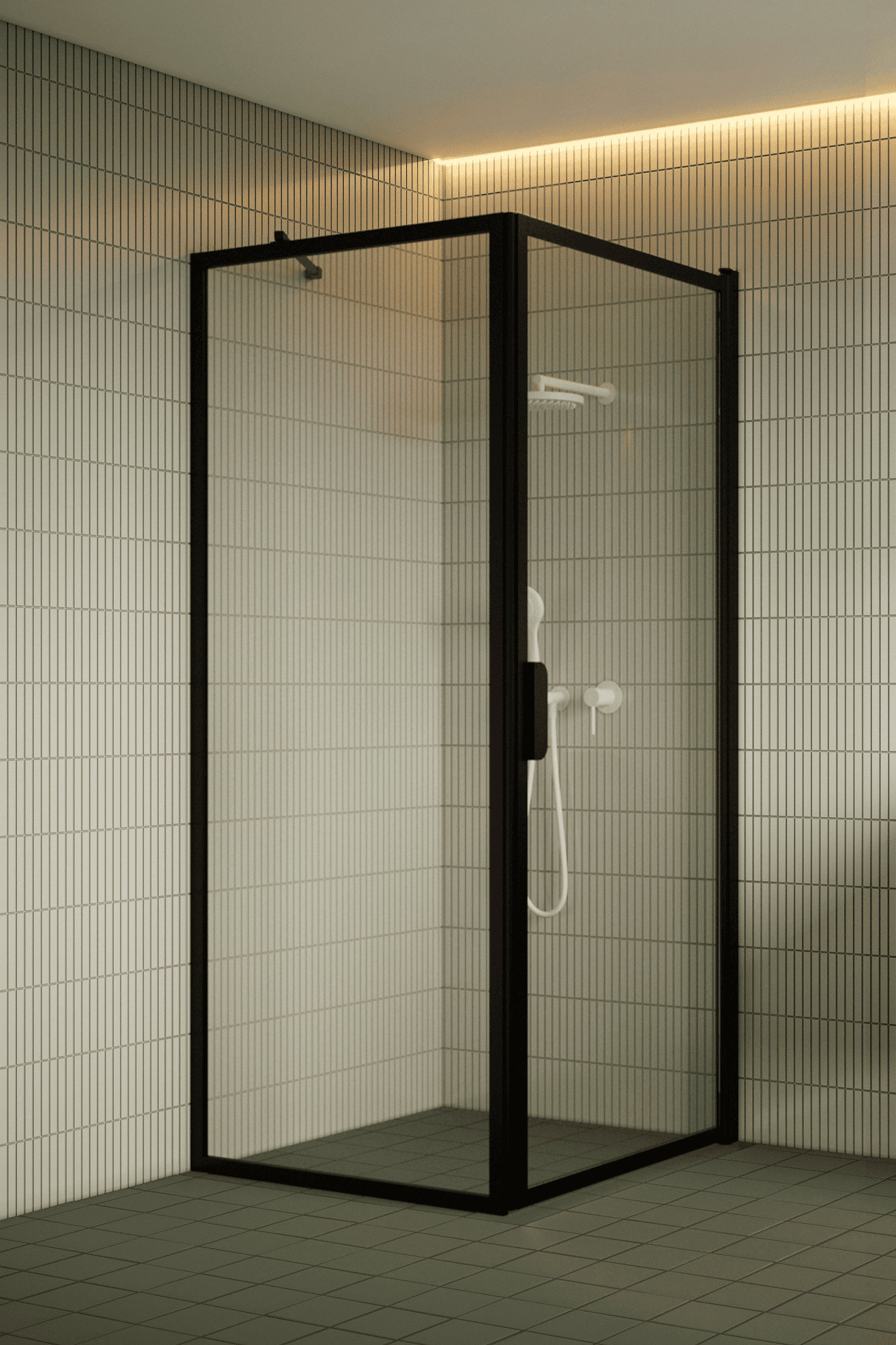 Shower enclosure Hietakari Bläk 755 New York, fixed wall + hinged door – 4