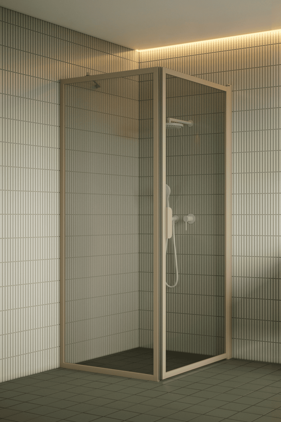 Shower enclosure Hietakari Bläk 755 New York, Sand frame, grey tinted glass Shower enclosure Hietakari Bläk 755 New York, Sand frame, grey tinted glass