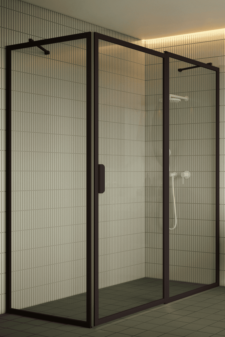 Shower enclosure Hietakari Bläk 756 New York, Cocoa frame, satin frosted glass Shower enclosure Hietakari Bläk 756 New York, Cocoa frame, satin frosted glass