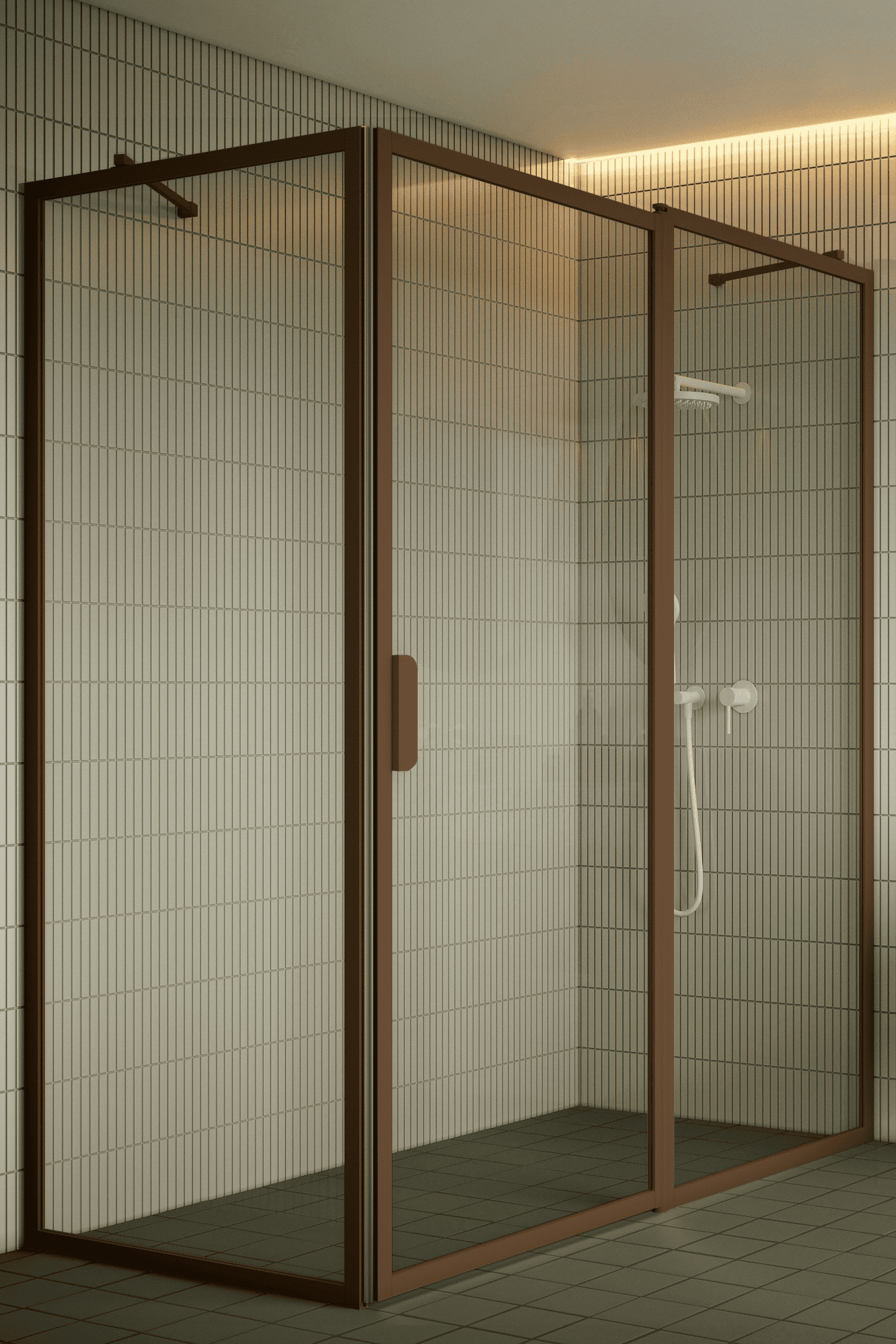 Shower enclosure Hietakari Bläk 756 New York, fixed wall + hinged door with fixed part – 6