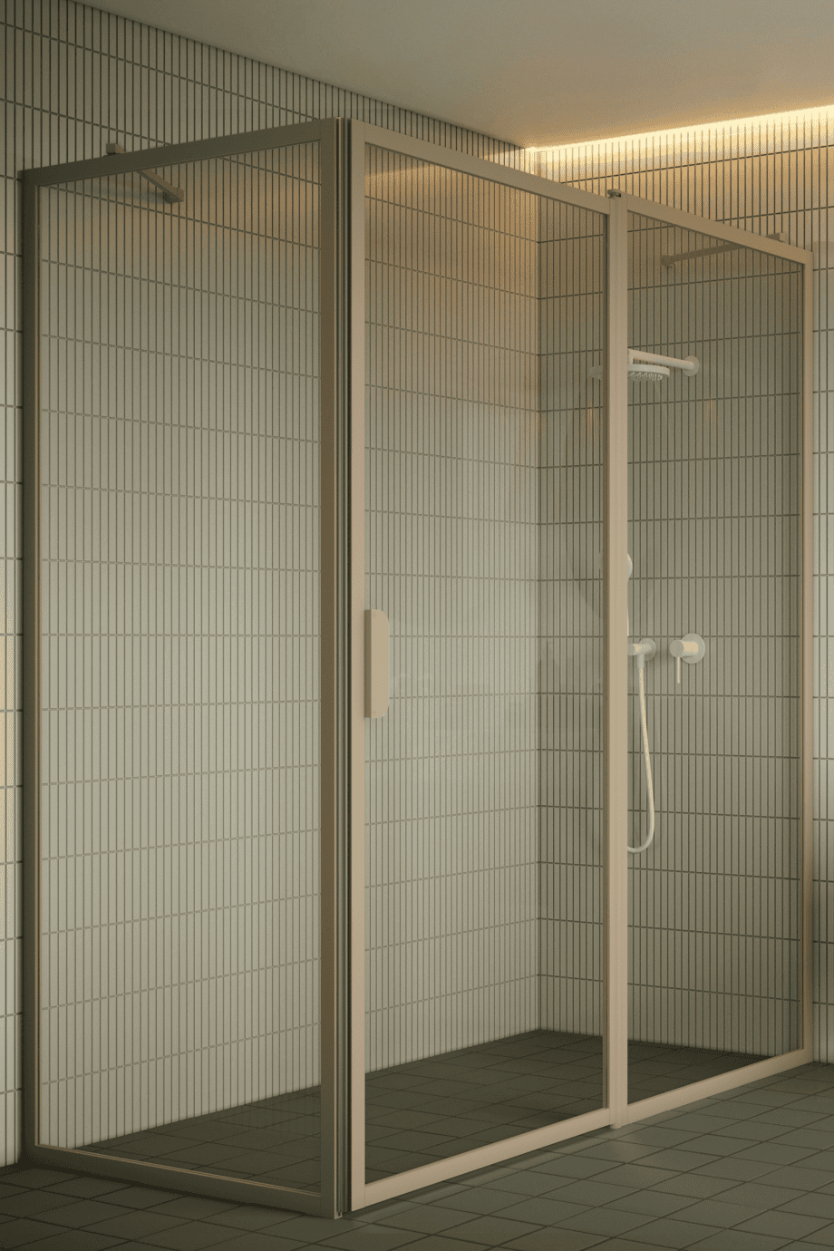 Shower enclosure Hietakari Bläk 756 New York, Sand frame, clear glass Shower enclosure Hietakari Bläk 756 New York, Sand frame, clear glass