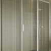 Shower enclosure Hietakari Bläk 756 New York, white frame, clear glass Shower enclosure Hietakari Bläk 756 New York, fixed wall + hinged door with fixed part