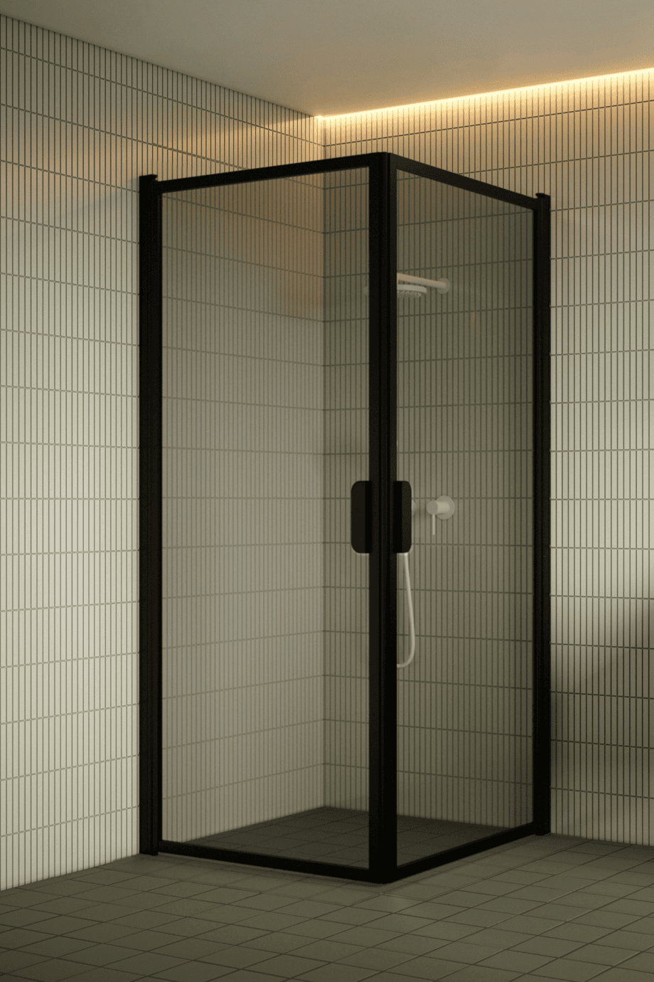 Shower enclosure Hietakari Bläk 757 New York, black frame, grey tinted glass Shower enclosure Hietakari Bläk 757 New York, black frame, grey tinted glass