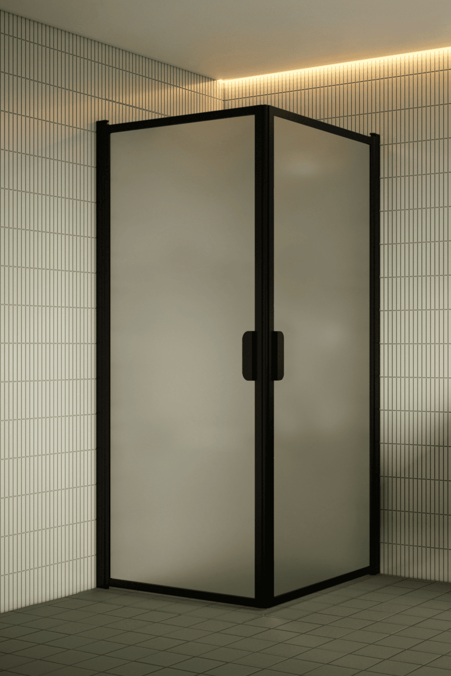 Shower enclosure Hietakari Bläk 757 New York, black frame, satin frosted glass Shower enclosure Hietakari Bläk 757 New York, black frame, satin frosted glass
