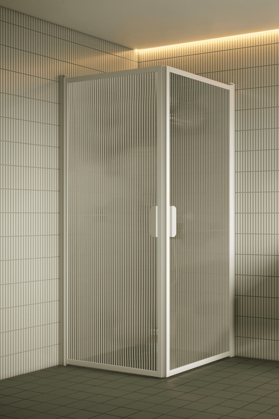 Shower enclosure Hietakari Bläk 757 New York, white frame, reeded glass Shower enclosure Hietakari Bläk 757 New York, white frame, reeded glass