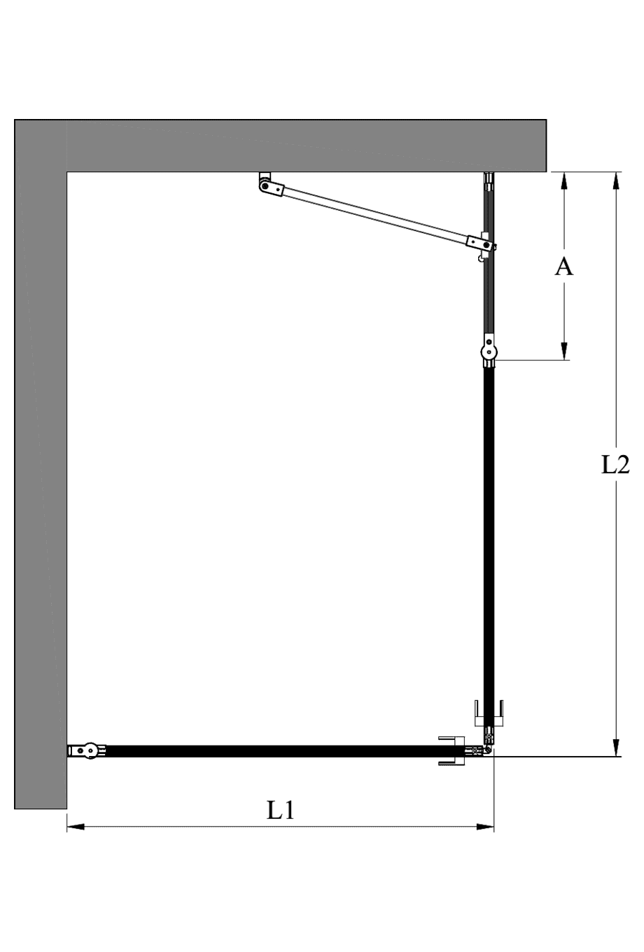 Shower enclosure Hietakari Bläk 758 New York, hinged door + hinged door with fixed part – 2