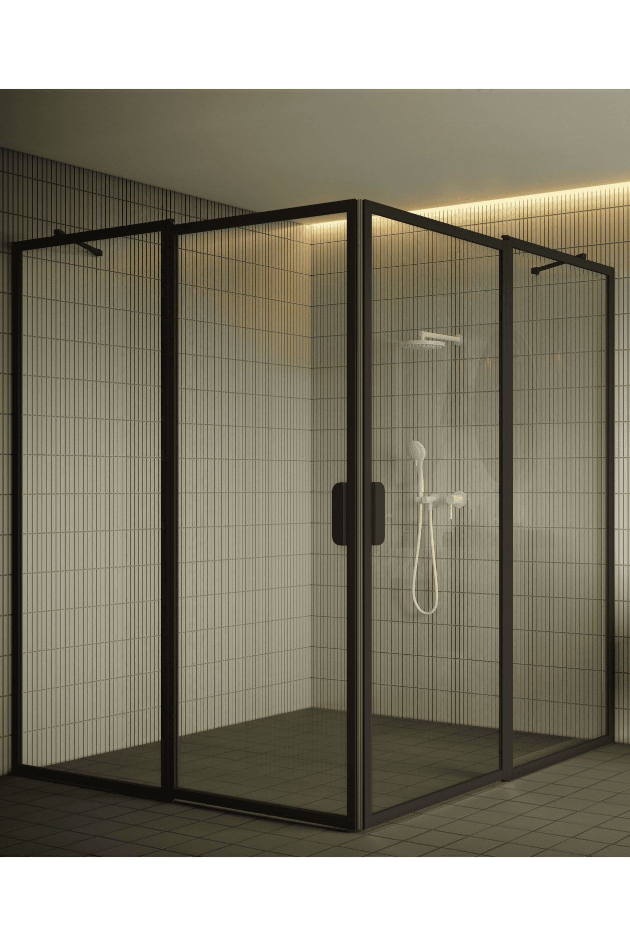 Shower enclosure Hietakari Bläk 759 New York, hinged door with fixed part + hinged door with fixed part – 7