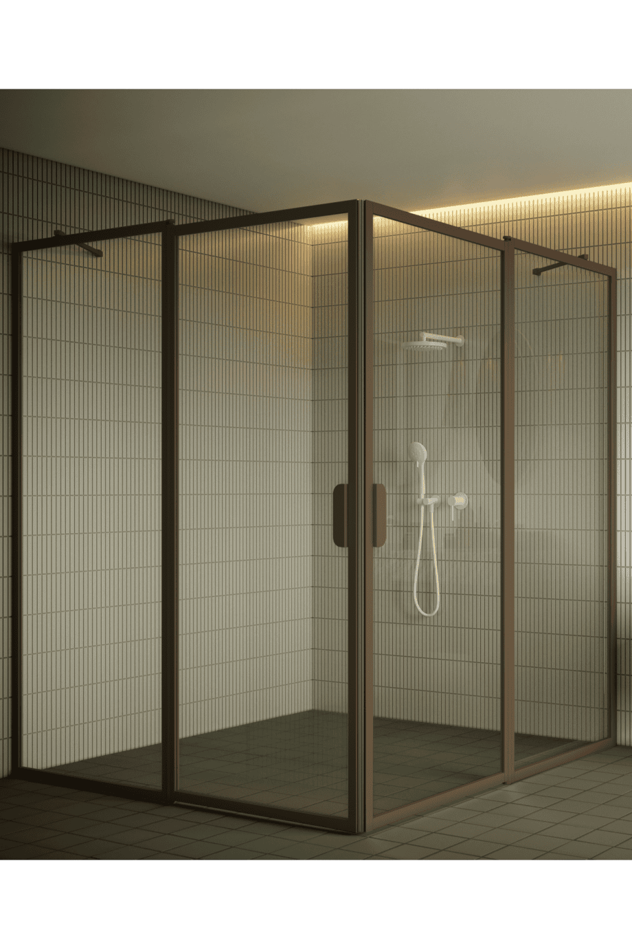 Shower enclosure Hietakari Bläk 759 New York, Mocha frame, bronze tinted glass Shower enclosure Hietakari Bläk 759 New York, Mocha frame, bronze tinted glass