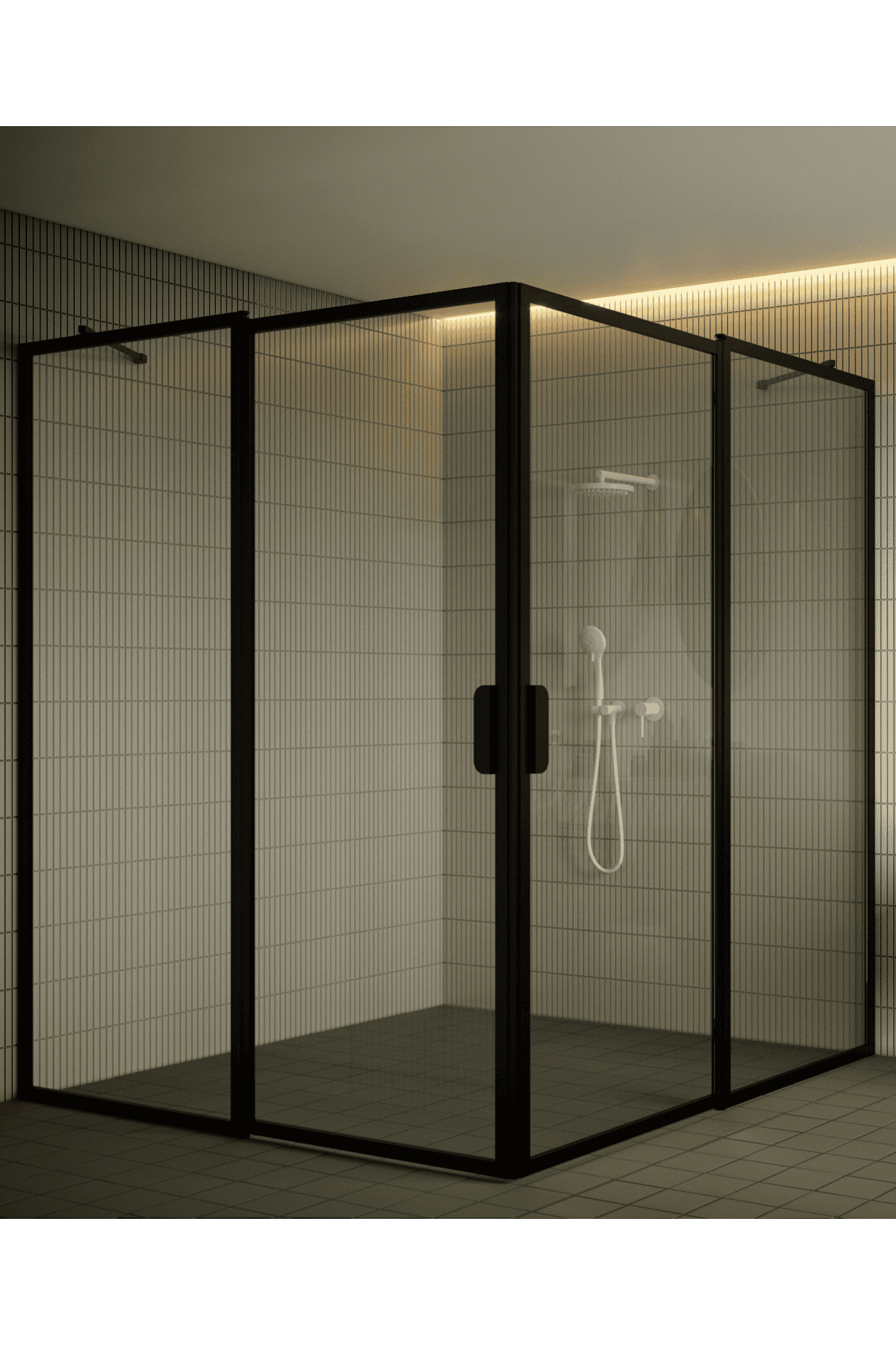 Shower enclosure Hietakari Bläk 759 New York, hinged door with fixed part + hinged door with fixed part – 4