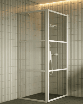 Shower enclosure Hietakari Bläk 760 Tokyo, fixed wall + hinged door