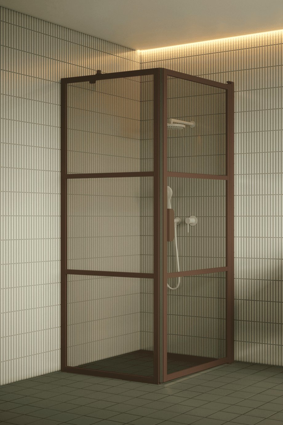 Shower enclosure Hietakari Bläk 760 Tokyo, Mocha frame, bronze tinted glass Shower enclosure Hietakari Bläk 760 Tokyo, Mocha frame, bronze tinted glass