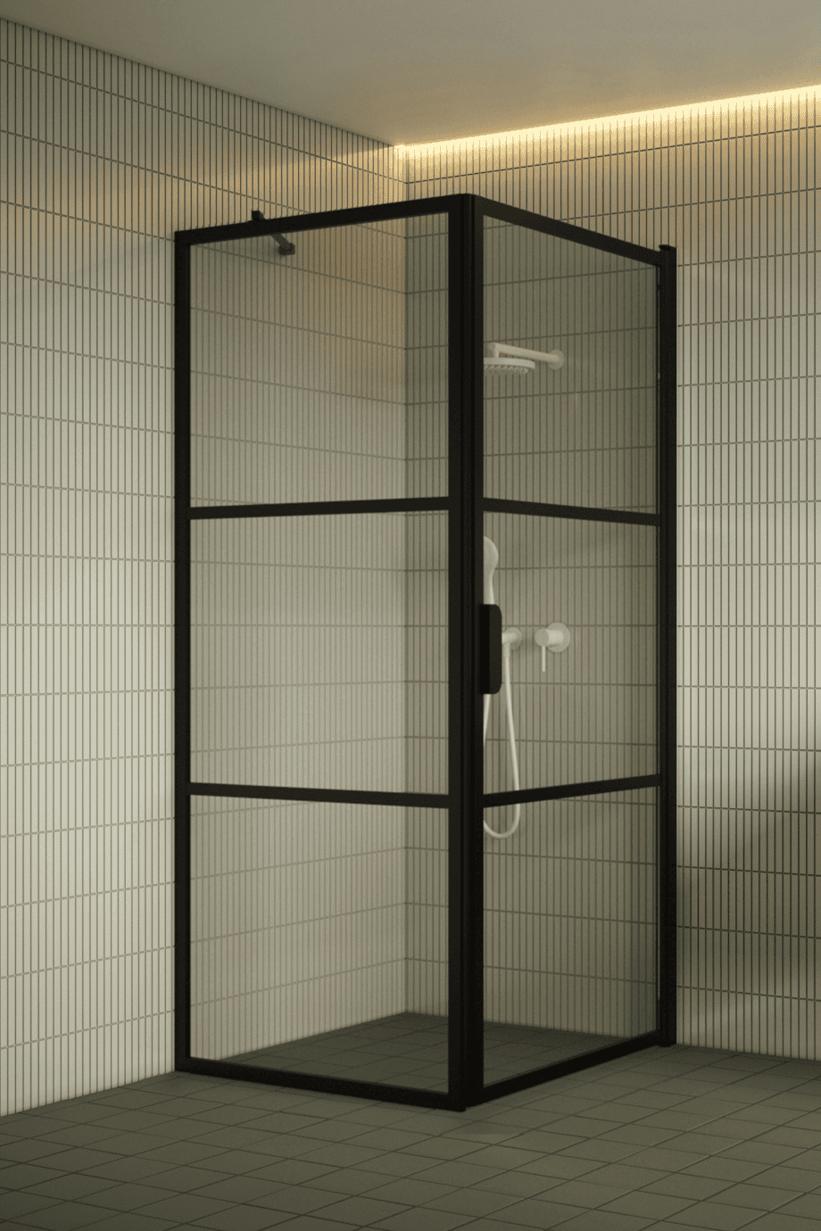 Shower enclosure Hietakari Bläk 760 Tokyo, black frame, clear glass Shower enclosure Hietakari Bläk 760 Tokyo, black frame, clear glass