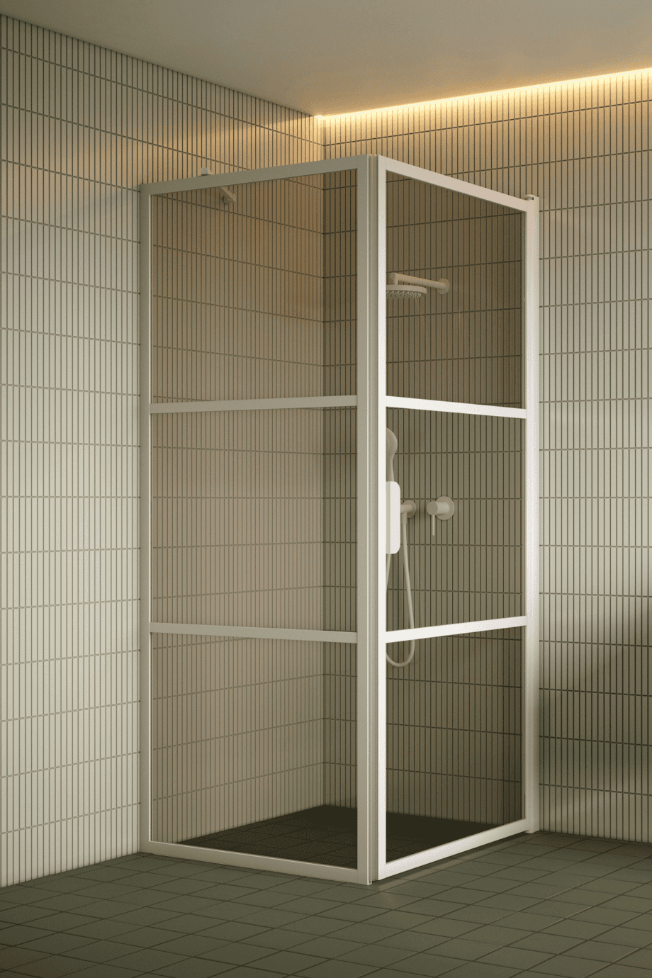 Shower enclosure Hietakari Bläk 760 Tokyo, white frame, bronze tinted glass Shower enclosure Hietakari Bläk 760 Tokyo, white frame, bronze tinted glass