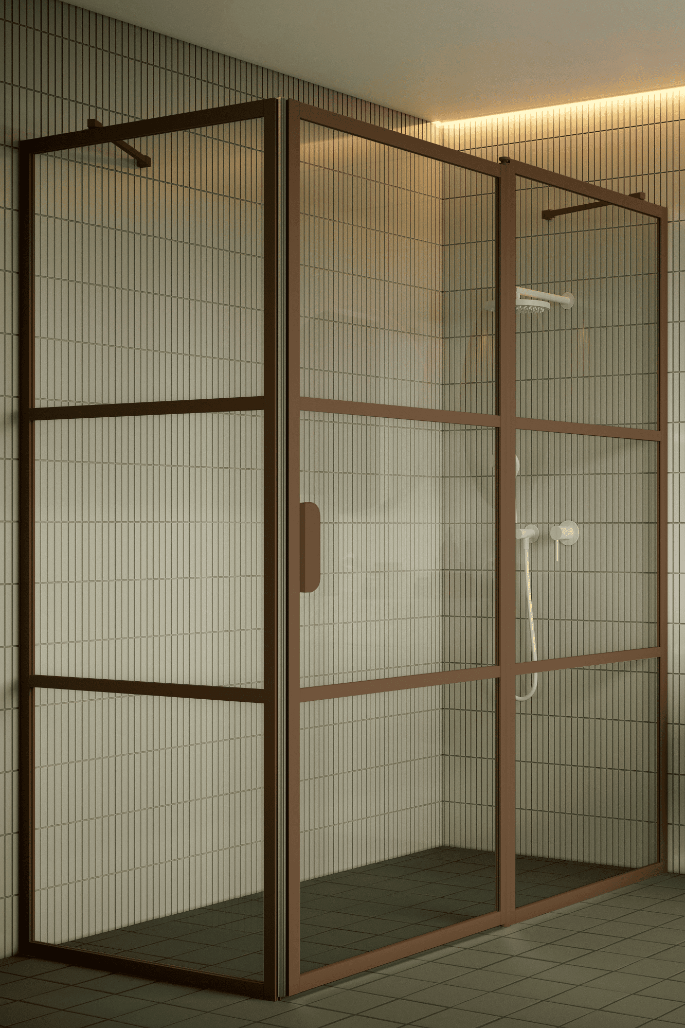 Shower enclosure Hietakari Bläk 761 Tokyo, fixed wall + hinged door with fixed part – 6