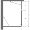 Shower enclosure Hietakari Bläk 761 Tokyo – dimension drawing Shower enclosure Hietakari Bläk 761 Tokyo, fixed wall + hinged door with fixed part – 2