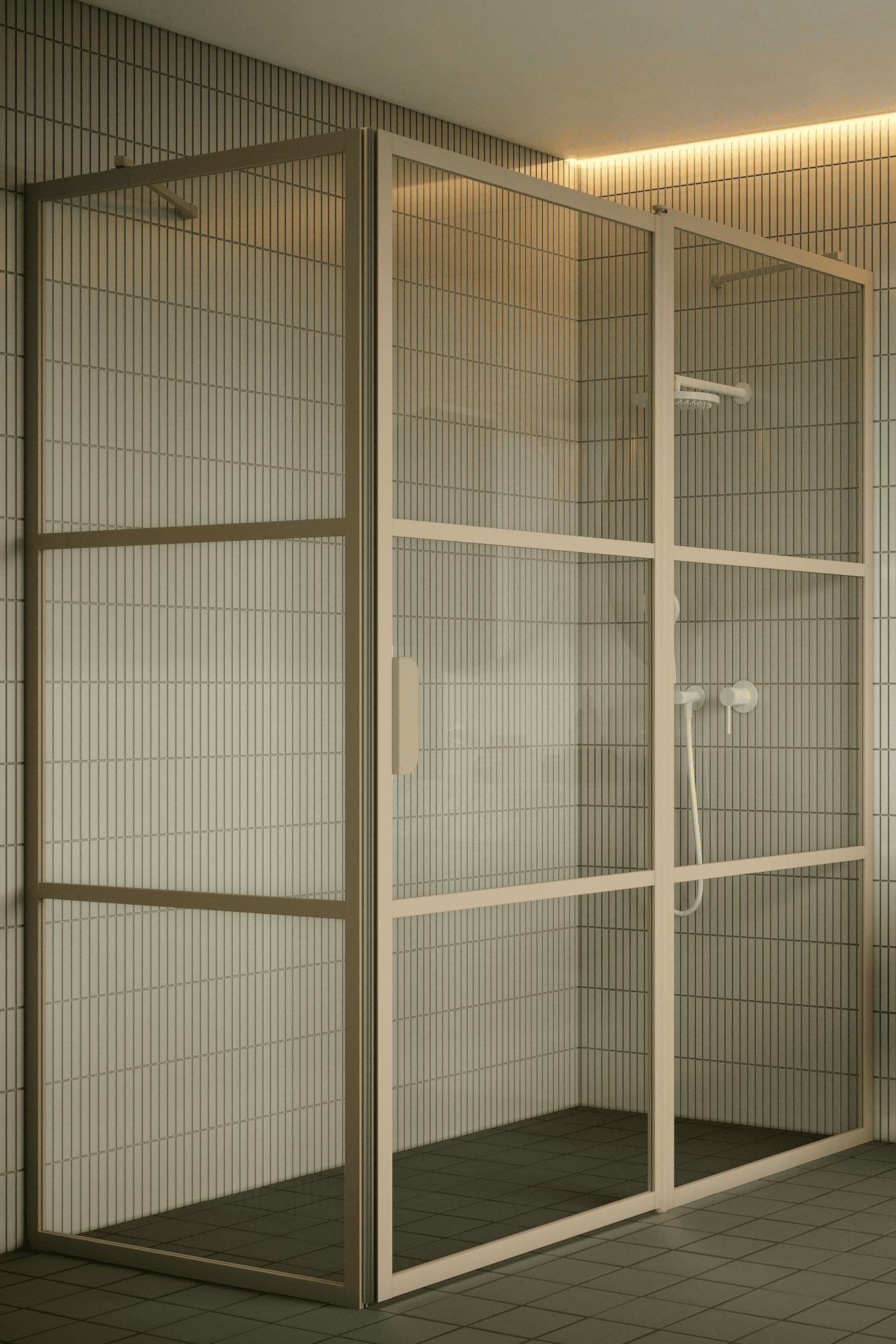 Shower enclosure Hietakari Bläk 761 Tokyo, fixed wall + hinged door with fixed part – 5