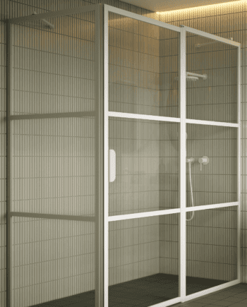 Shower enclosure Hietakari Bläk 761 Tokyo, white frame, clear glass