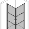 Shower enclosure Hietakari Bläk 762 Tokyo – 3D drawing Shower enclosure Hietakari Bläk 762 Tokyo, hinged door + hinged door – 3