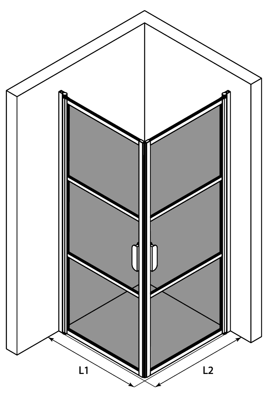 Shower enclosure Hietakari Bläk 762 Tokyo, hinged door + hinged door – 3