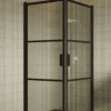 Shower enclosure Hietakari Bläk 762 Tokyo, Cocoa frame, clear glass Shower enclosure Hietakari Bläk 762 Tokyo, hinged door + hinged door – 7